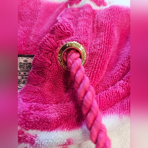 Y2K Juicy Couture Terry Cloth PINK Tie Dye Gold Zip Up Hoodie READ DESCRIPTION - Picture 7 of 14